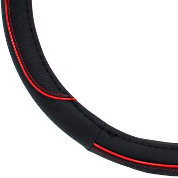 Xkeribom Lenkradbezug 37-38cm Lenkradschoner Lenkradschutz Schwarz Rot Stripe